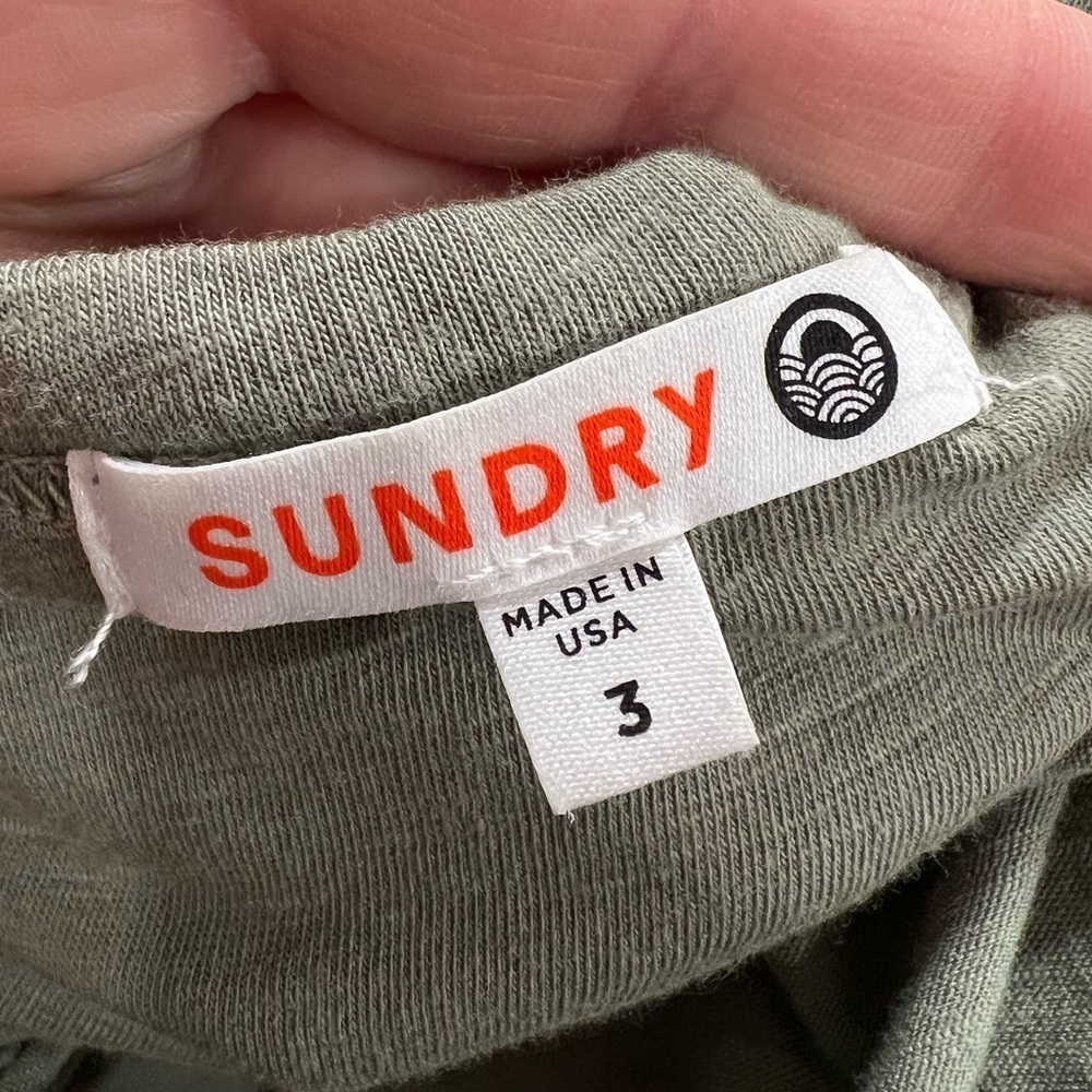 Sundry Tiered Mini Dress in Sage - Size 3 - Picture 6 of 7